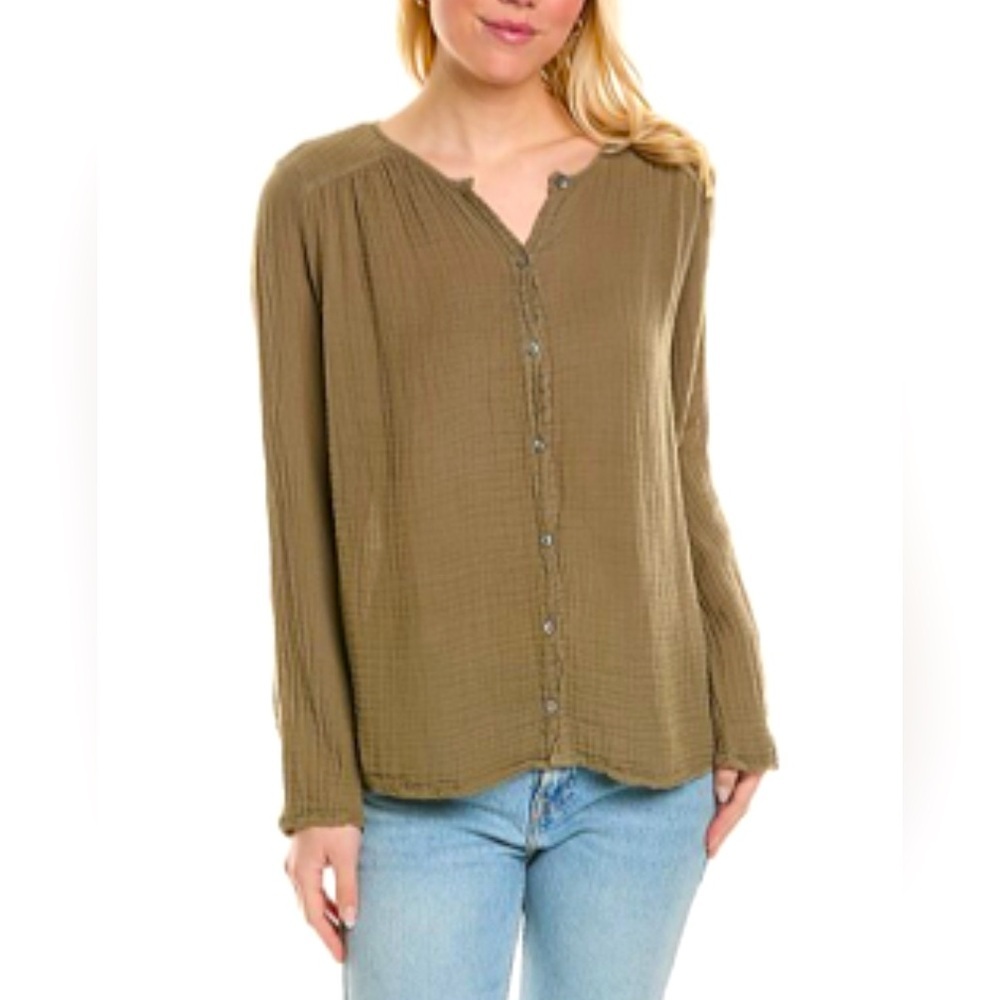 Michael Stars Sz S Zia Cotton Gauze Button-Down